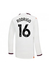 Manchester City Rodri Hernandez #16 Jalkapallovaatteet Vieraspaita 2023-24 Pitkähihainen